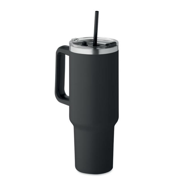 Termos Suma, perete dublu, otel inoxidabil, 1200 ml, negru