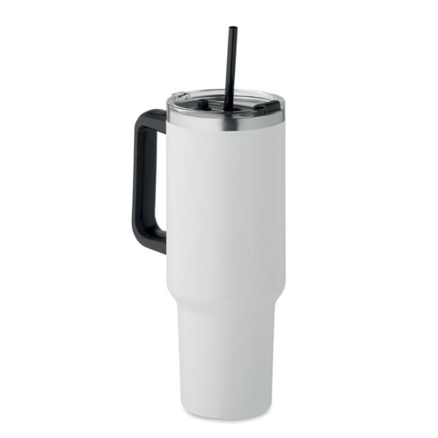 Termos Suma, perete dublu, otel inoxidabil, 1200 ml, alb
