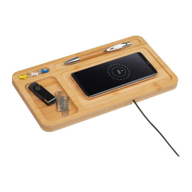 Deskpad bambus cu incarcare fara fir