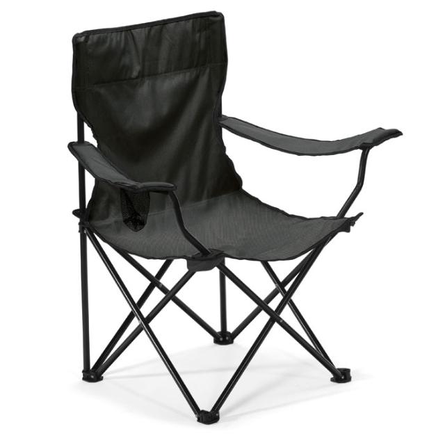 Scaun plaja camping, max 100 kg, negru