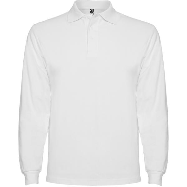 Tricou polo maneca lunga barbat Estrella, alb, marimea M