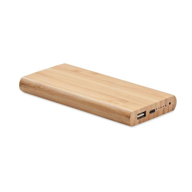 Powerbank bambus, 6000 mAh
