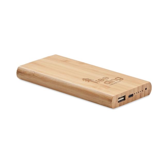 Powerbank bambus, 6000 mAh