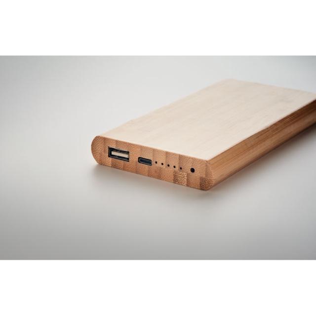 Powerbank bambus, 6000 mAh