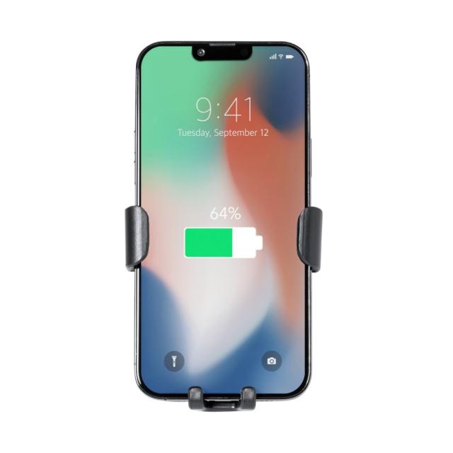 Suport telefon auto cu incarcator wireless, negru