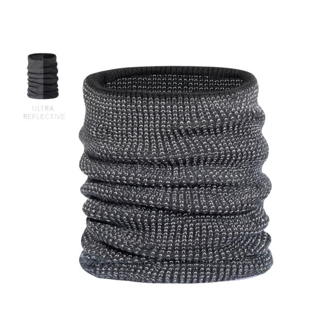 Fular tubular reflectorizant, acril si poliester, negru
