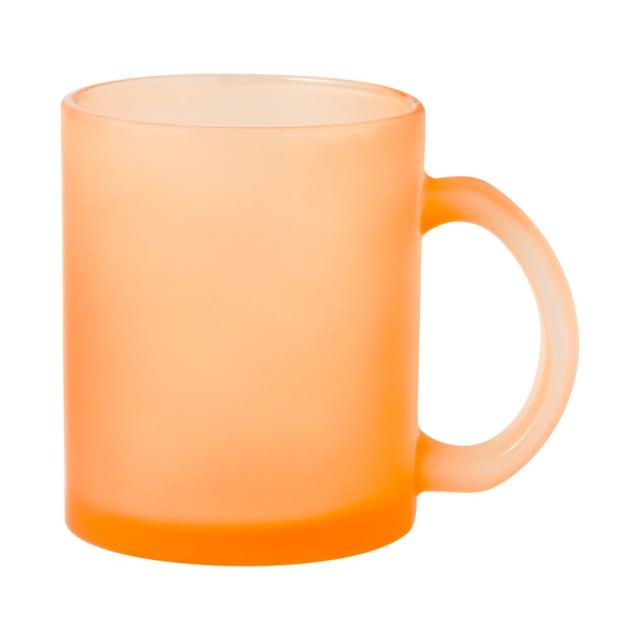 Cana din sticla colorata mata, 350 ml, portocaliu