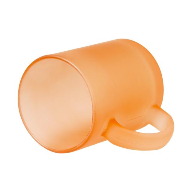 Cana din sticla colorata mata, 350 ml, portocaliu