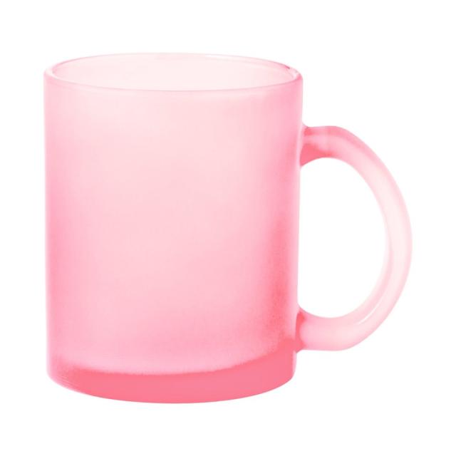 Cana din sticla colorata mata, 350 ml, roz