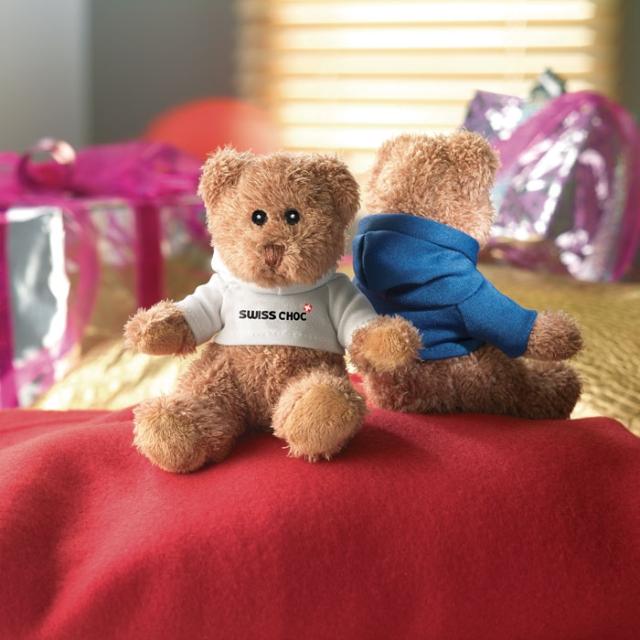 Ursulet din plus Johnny, 15 cm, cu tricou alb