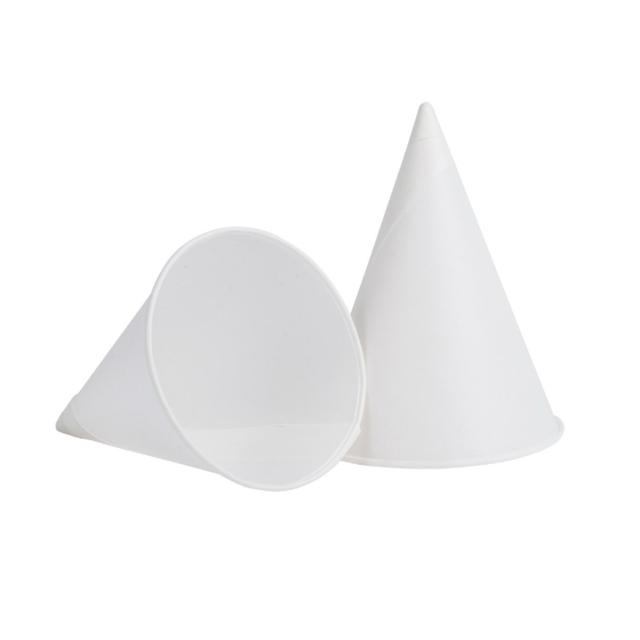 Pahare conice carton, 177 ml, albe, 200 bucati/set