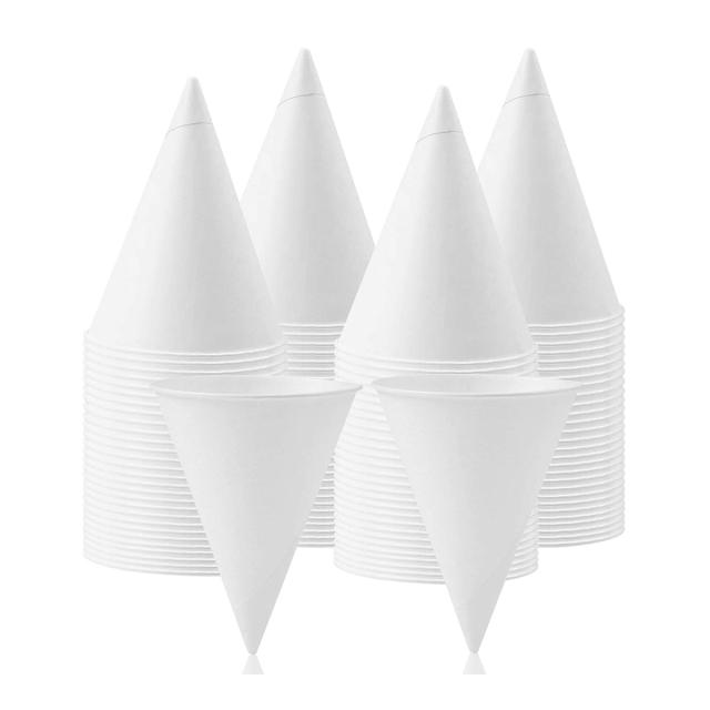Pahare conice carton, 177 ml, albe, 200 bucati/set