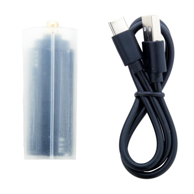 Lanterna aluminiu, baterie reincarcabila USB 1500 mAh, negru