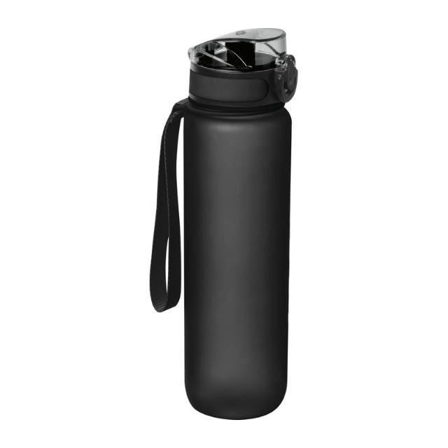Sticla sport din tritan, 1 L, capac antiscurgere, negru