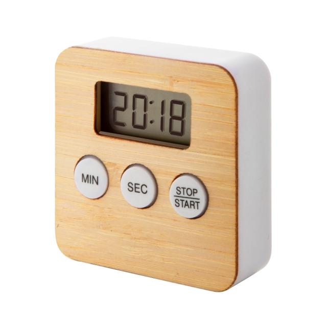 Cronometru digital de bucatarie din bambus, natural