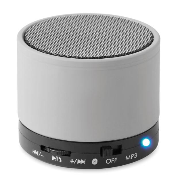 Boxa rotunda wireless, ABS, argintiu mat