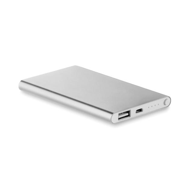 Baterie externa, 4000 mAh, argintiu mat