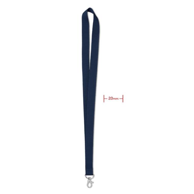 Lanyard 20 mm, carabina metalica, albastru