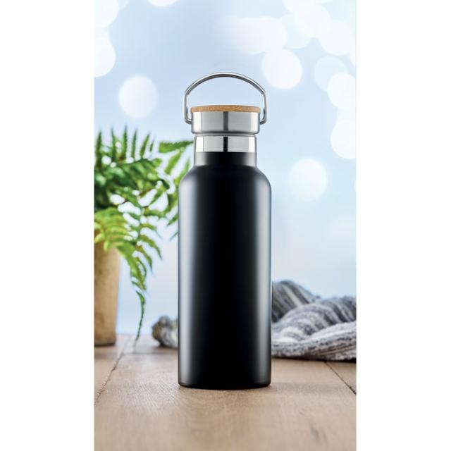 Termos dublu, 500 ml, infuzor, Helsinki, negru