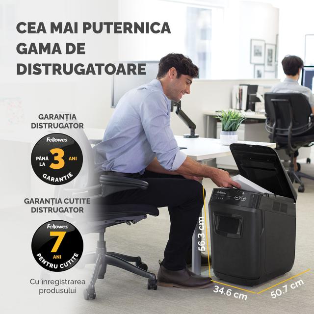 Distrugator de documente, Fellowes, Automax 200C, cross-cut