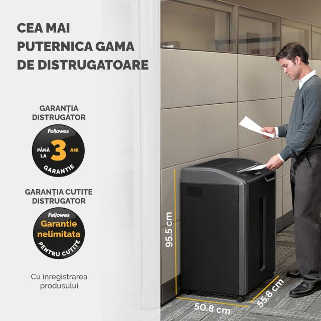Distrugator de documente, Fellowes 425CI, cross-cut