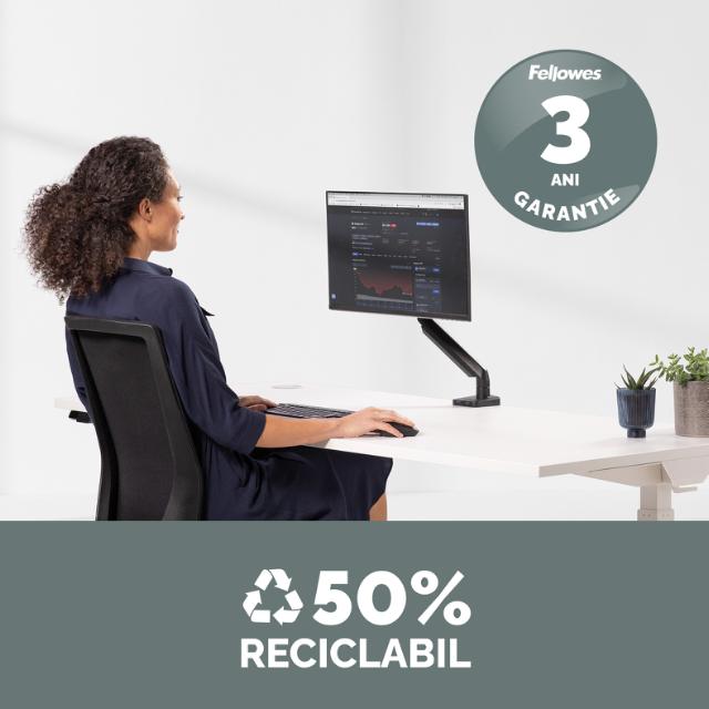 Brat pentru monitor Fellowes Platinum, simplu, negru