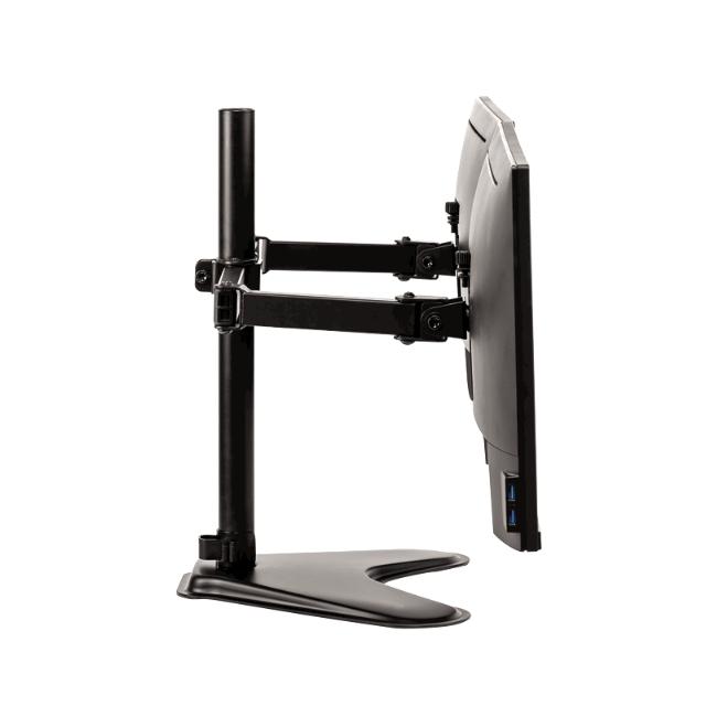 Brat pentru monitor Fellowes Professional, orizontal, stativ individual, dublu, negru