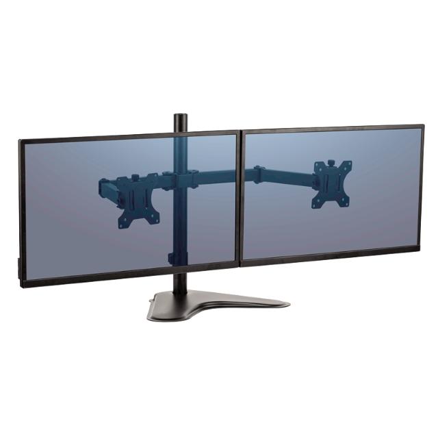Brat pentru monitor Fellowes Professional, orizontal, stativ individual, dublu, negru
