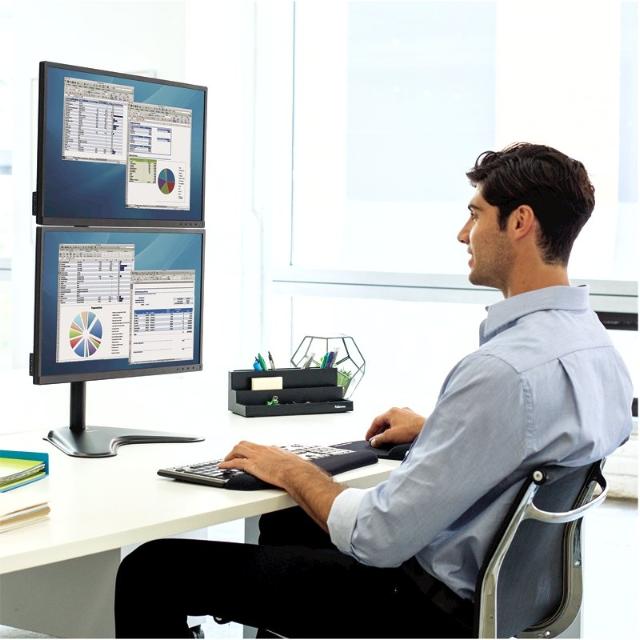 Brat pentru monitor Fellowes Professional, vertical, stativ individual, dublu, negru