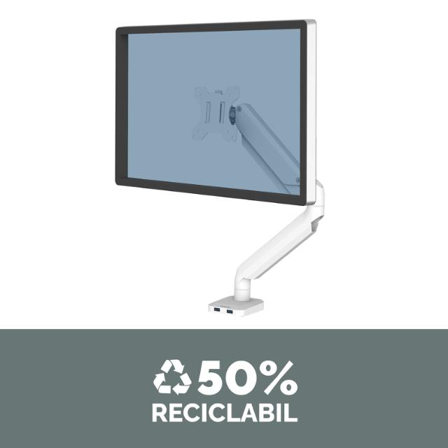 Brat pentru monitor Fellowes Platinum, simplu, alb