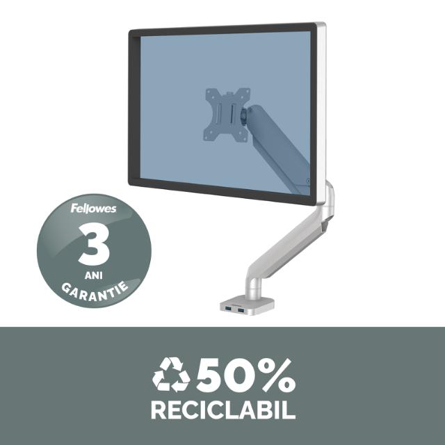 Brat pentru monitor Fellowes Platinum, simplu, argintiu
