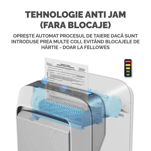 Distrugator documente Fellowes LX211 Alb, micro taieri, functionare silentioasa