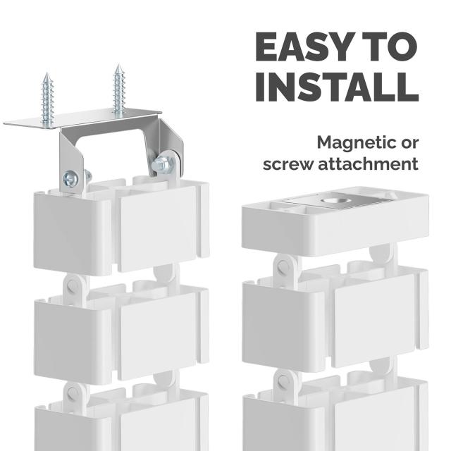 Organizator reglabil pentru cabluri de birou Fellowes, 128,8 x 2,9 x 10,7 cm, alb
