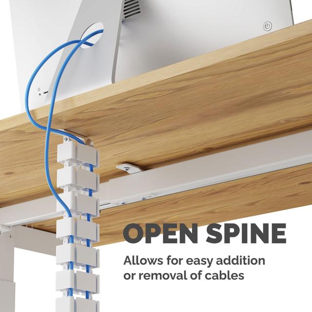 Organizator reglabil pentru cabluri de birou Fellowes, 128,8 x 2,9 x 10,7 cm, alb