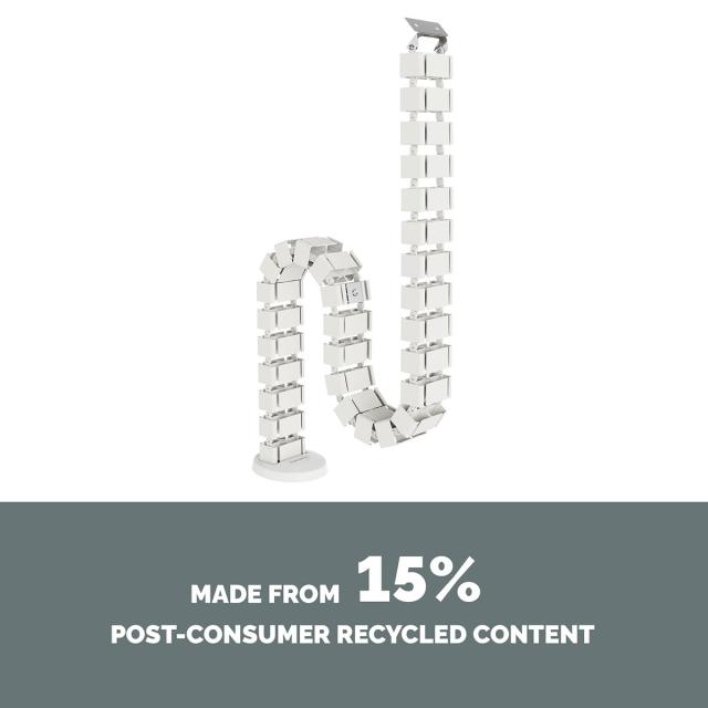 Organizator reglabil pentru cabluri de birou Fellowes, 128,8 x 2,9 x 10,7 cm, alb