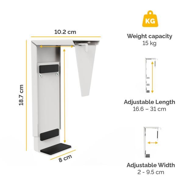 Suport reglabil pentru unitate PC Fellowes, cu prindere sub blat de birou, alb