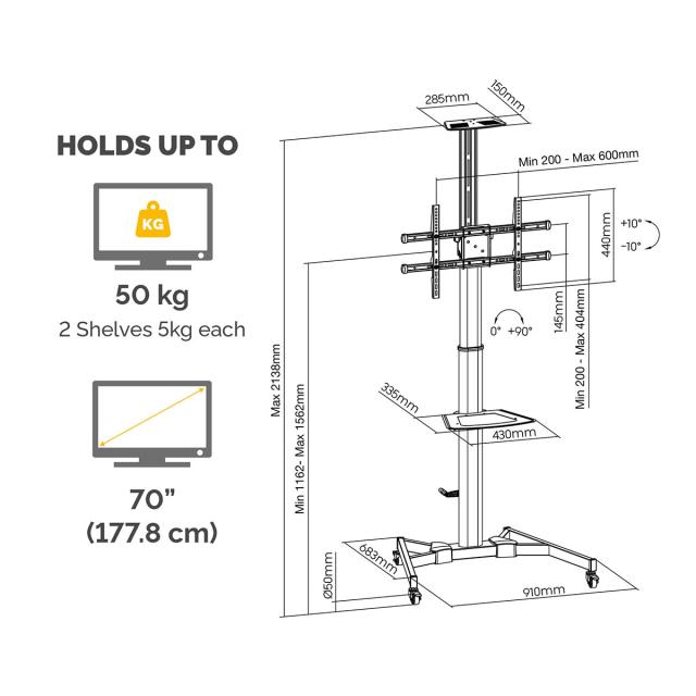 Suport mobil pentru televizor Fellowes