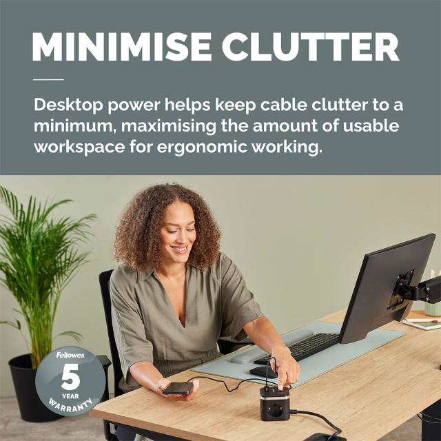 Priza de incarcare Fellowes Power Cube, negru