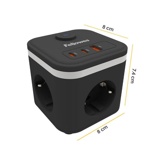 Priza de incarcare Fellowes Power Cube, negru