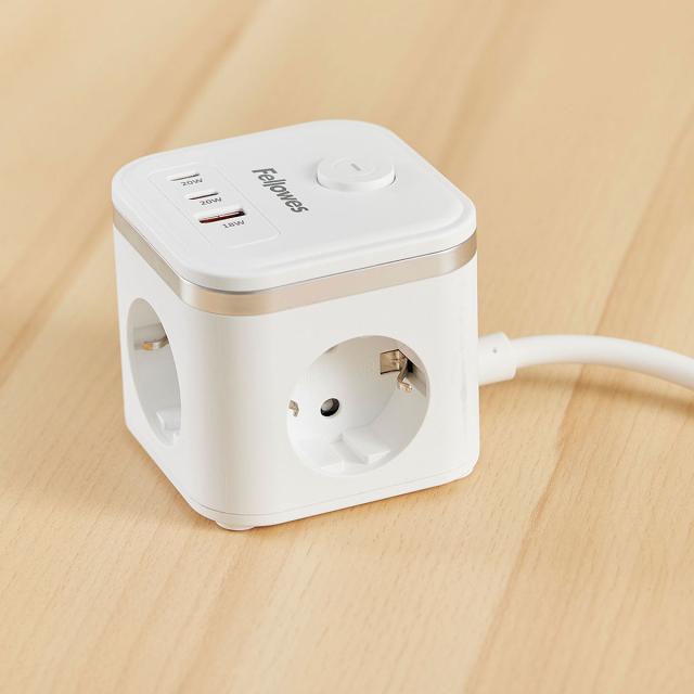 Priza de incarcare Fellowes Power Cube, alb