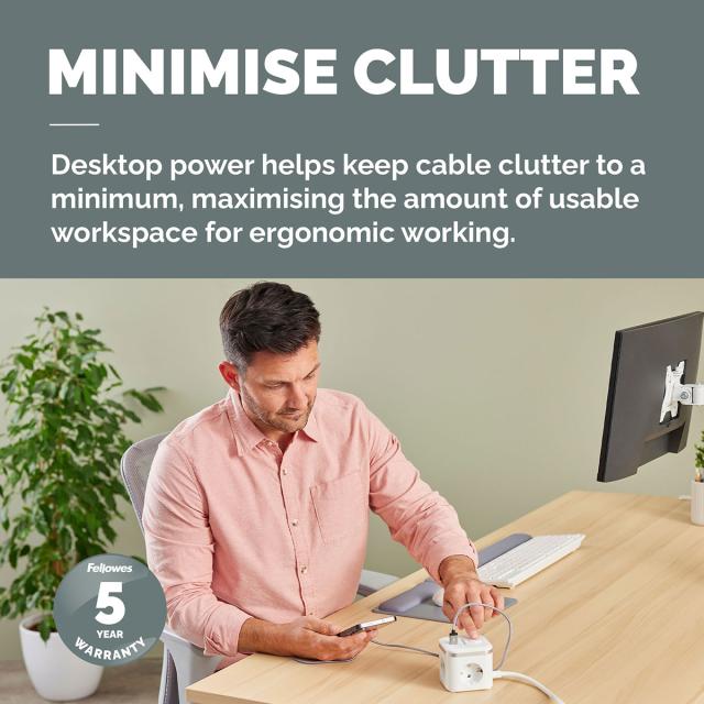 Priza de incarcare Fellowes Power Cube, alb