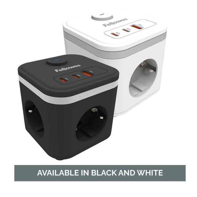 Priza de incarcare Fellowes Power Cube, alb