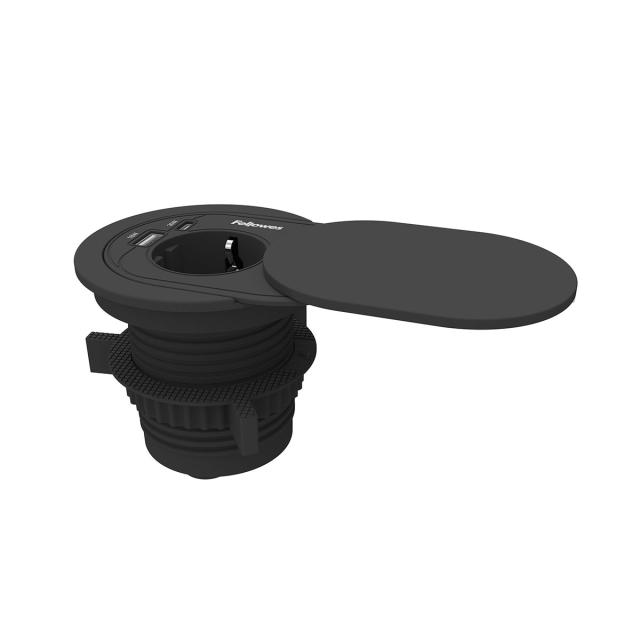 Priza modulara Fellowes Power Spot, USB-A + USB-C, neagra