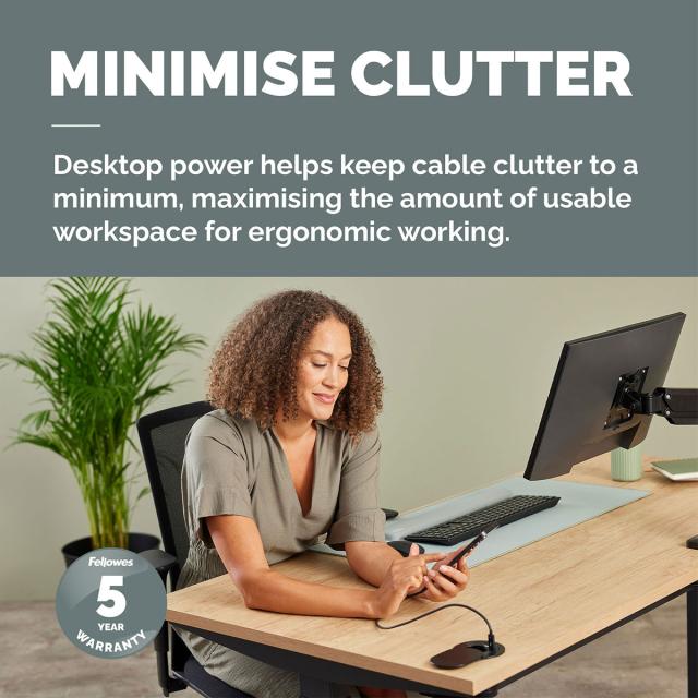 Priza modulara Fellowes Power Spot, USB-A + USB-C, neagra