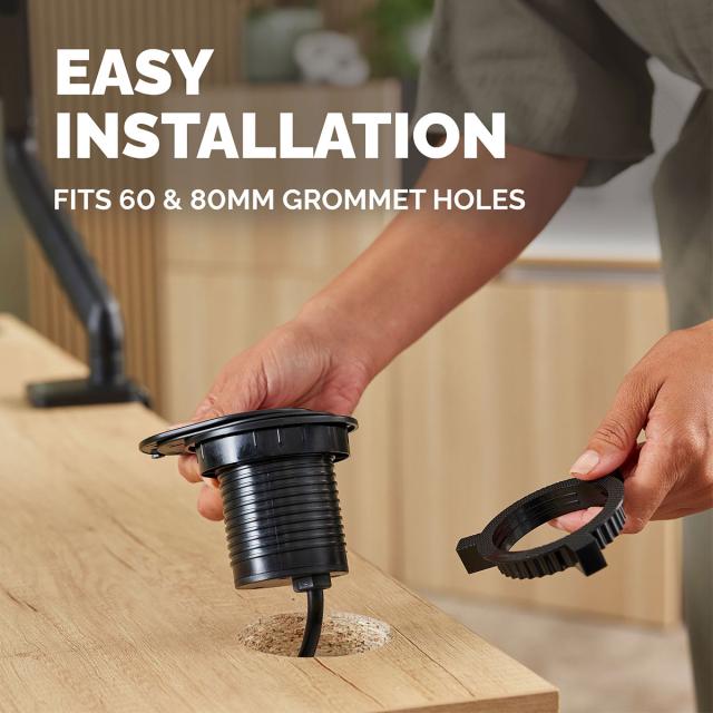 Priza modulara Fellowes Power Spot, USB-A + USB-C, neagra