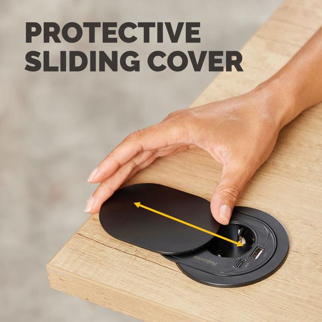 Priza modulara Fellowes Power Spot, USB-A + USB-C, neagra