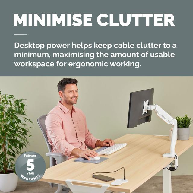 Priza modulara Fellowes Power Spot, USB-A + USB-C, alba