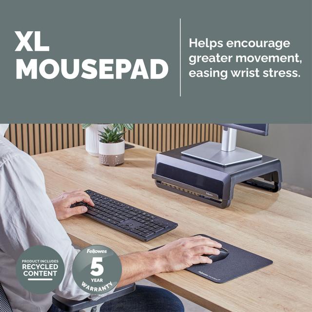 Mousepad Fellowes Breyta Microban XL, negru