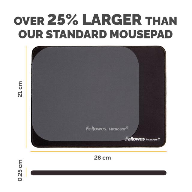 Mousepad Fellowes Breyta Microban XL, negru