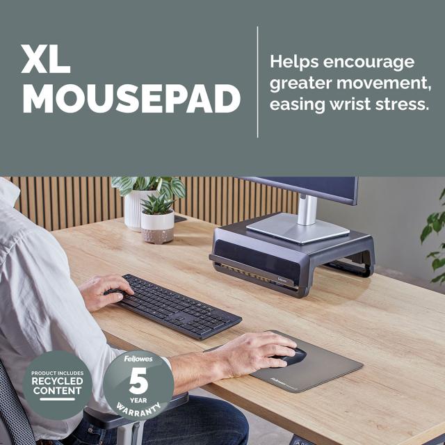 Mousepad Fellowes Breyta Microban XL, gri